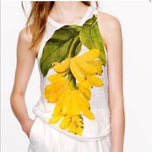 J Crew Banana Leaf Linen Tank